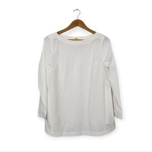 J. Jill White Collection Boatneck Cotton Blend Blouse